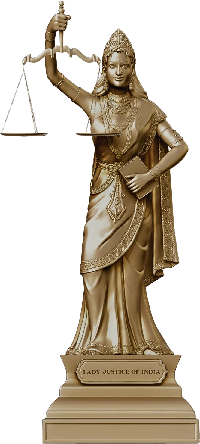 Lady Justice of India, holding the scales and the Constitution