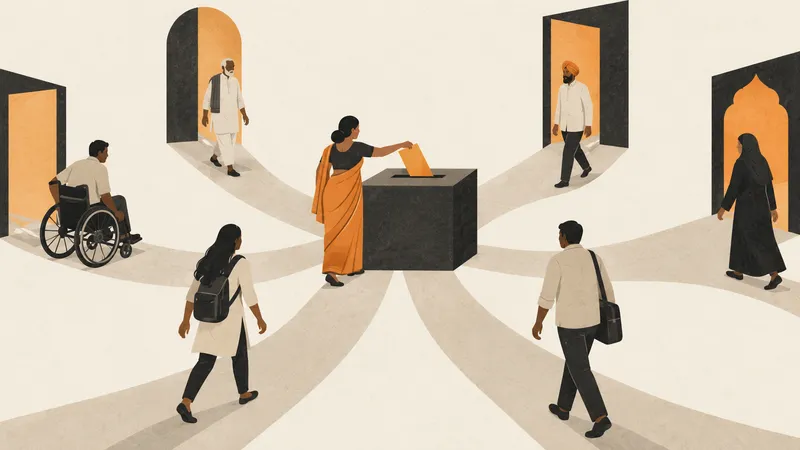 Different paths converge on a simple ballot box that everyone can reach.