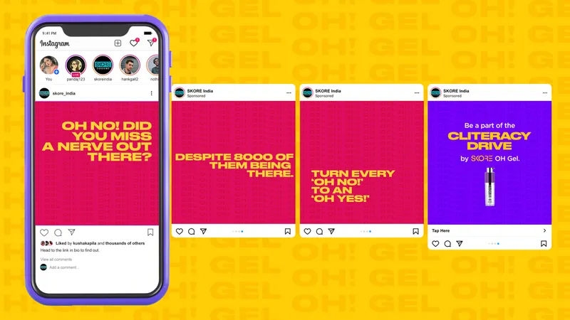 Instagram carousel with the Cliteracy Drive educational messages and product invitation