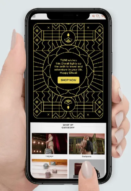 Mobile website mockup with the same Diwali campaign identity