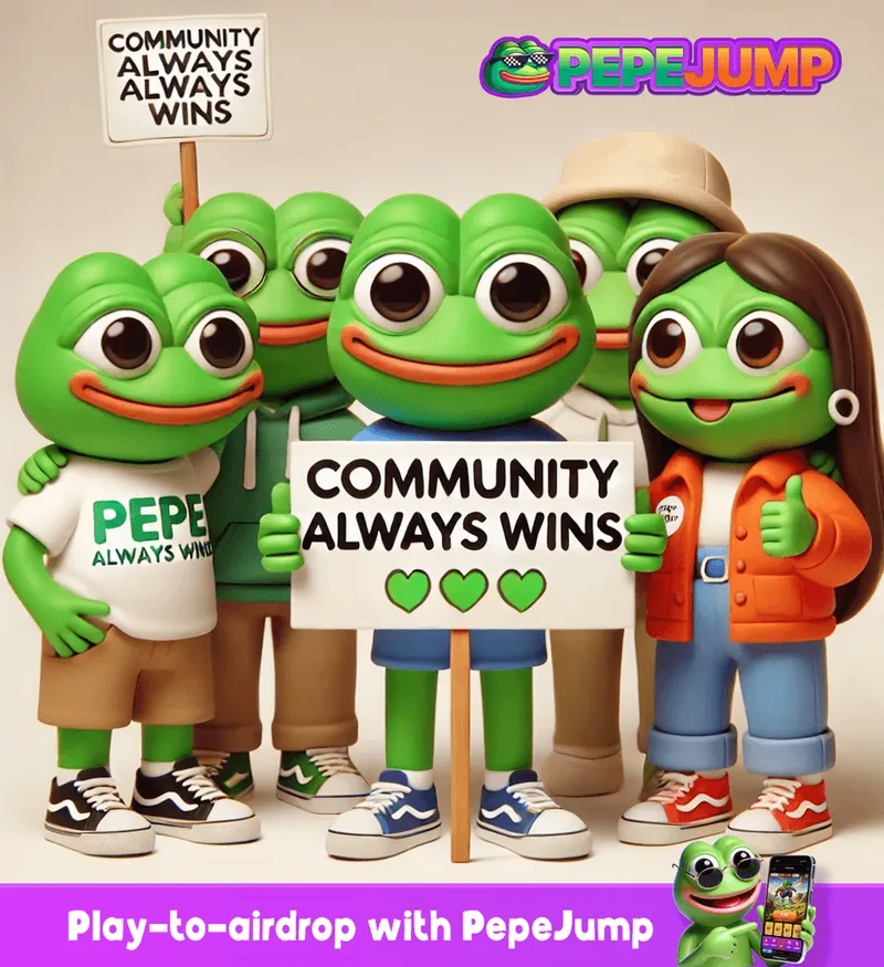 Community always wins campaign artwork with a group of frog mascots