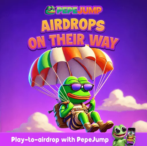 Airdrops on their way artwork with the frog descending by parachute