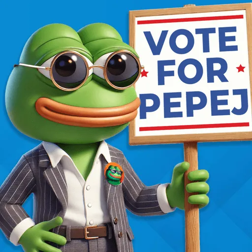 Vote for Pepe campaign artwork with the frog holding a placard