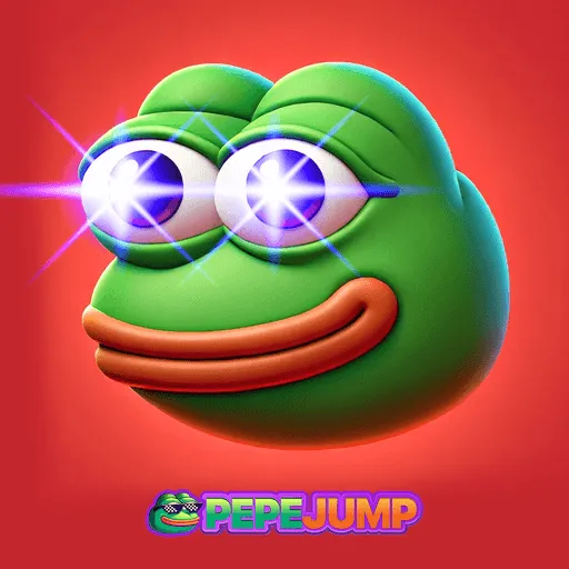 Frog mascot with sparkling sunglasses against a bright red background