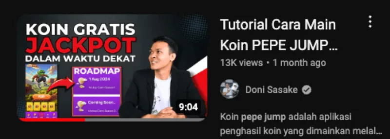 YouTube tutorial thumbnail about claiming a PepeJump jackpot