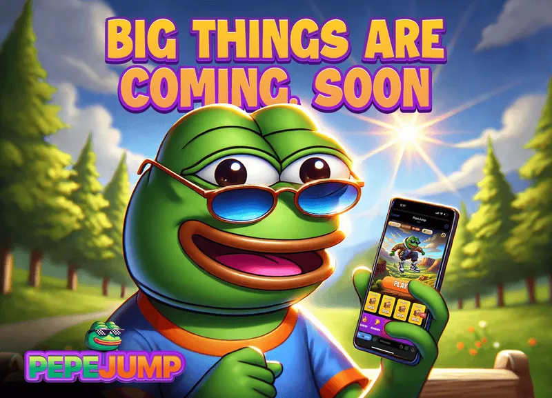 Launch teaser: Big things are coming soon, with the frog holding a phone