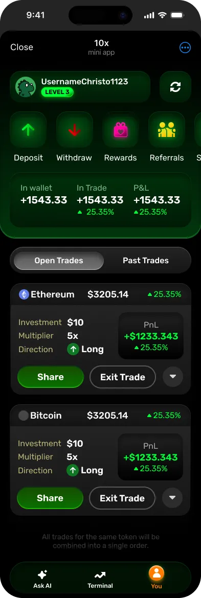 Portfolio overview with market cards and account details
