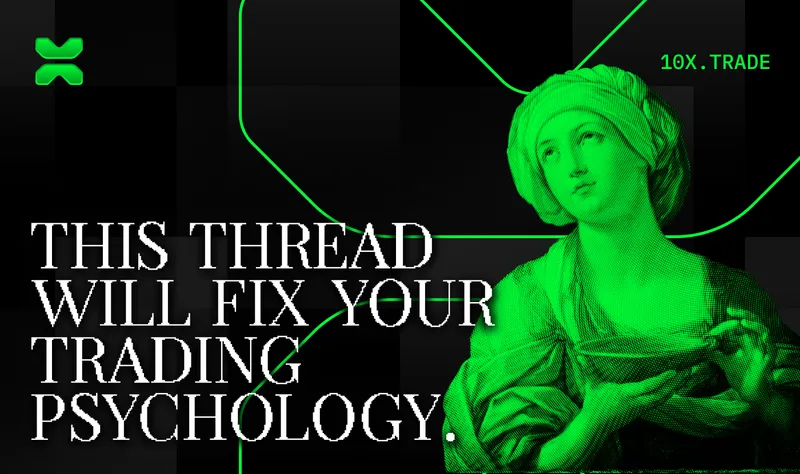 Trading psychology social post with a green Statue of Liberty portrait